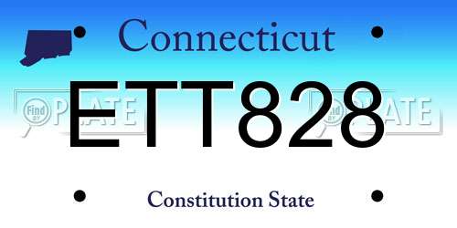 ETT828 Connecticut License Plate