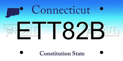 ETT82B Connecticut License Plate