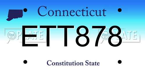 ETT878 Connecticut License Plate
