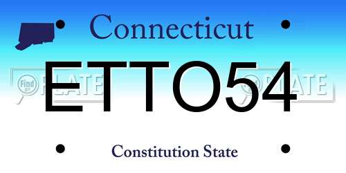ETTO54 Connecticut License Plate