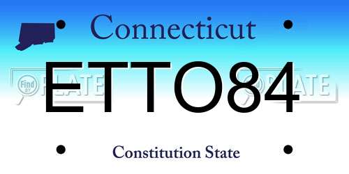 ETTO84 Connecticut License Plate