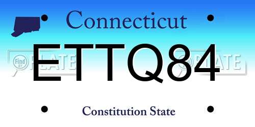 ETTQ84 Connecticut License Plate