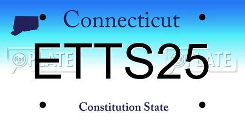 ETTS25 Connecticut License Plate