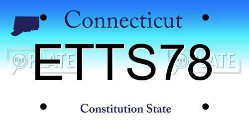 ETTS78 Connecticut License Plate