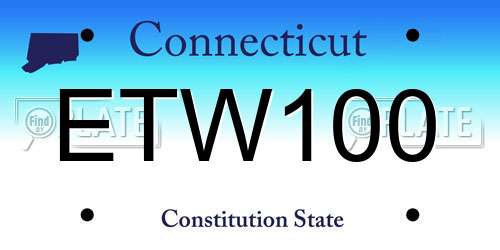 ETW100 Connecticut License Plate