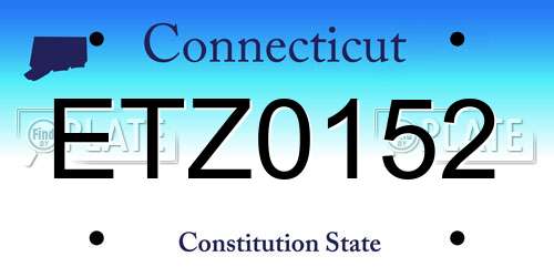 ETZ0152 Connecticut License Plate