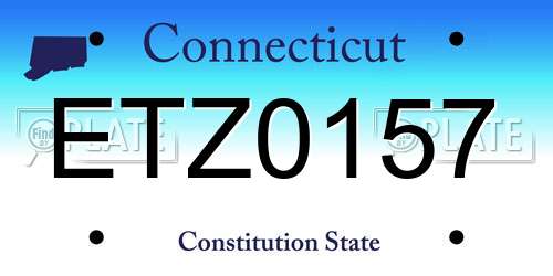 ETZ0157 Connecticut License Plate
