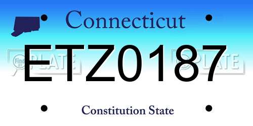 ETZ0187 Connecticut License Plate