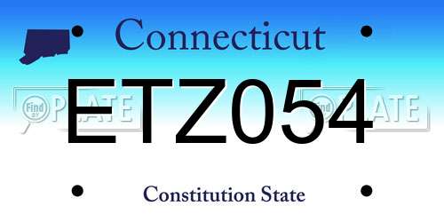 ETZ054 Connecticut License Plate