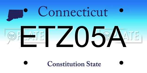 ETZ05A Connecticut License Plate