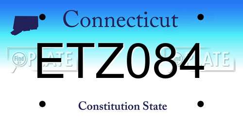 ETZ084 Connecticut License Plate