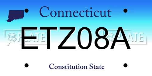 ETZ08A Connecticut License Plate
