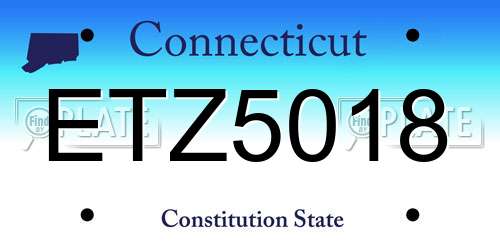 ETZ5018 Connecticut License Plate