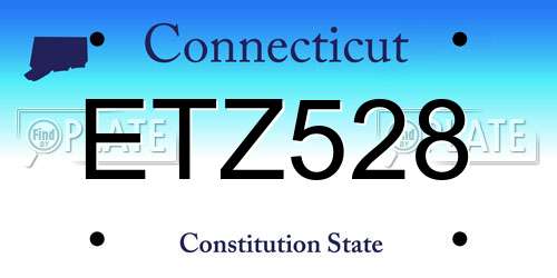 ETZ528 Connecticut License Plate