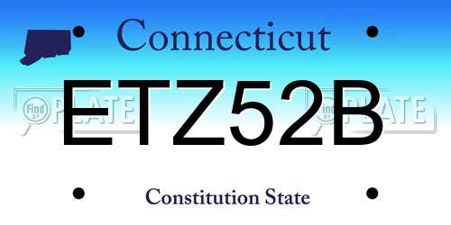 ETZ52B Connecticut License Plate