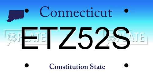 ETZ52S Connecticut License Plate