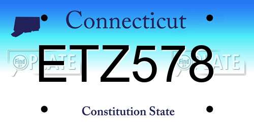 ETZ578 Connecticut License Plate