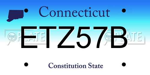 ETZ57B Connecticut License Plate