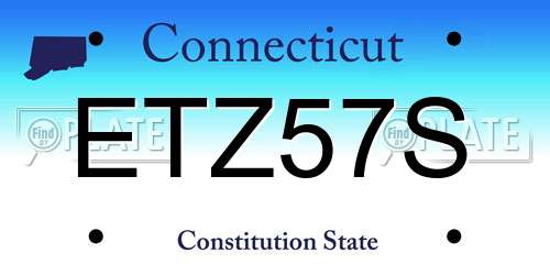 ETZ57S Connecticut License Plate