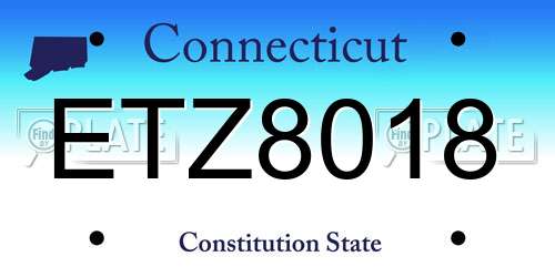 ETZ8018 Connecticut License Plate