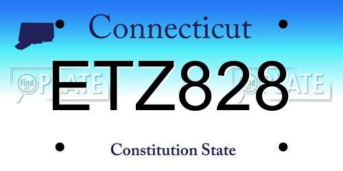 ETZ828 Connecticut License Plate