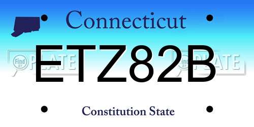 ETZ82B Connecticut License Plate