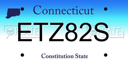 ETZ82S Connecticut License Plate