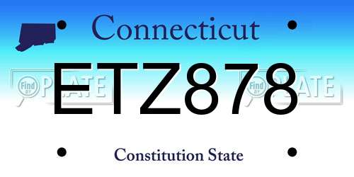 ETZ878 Connecticut License Plate