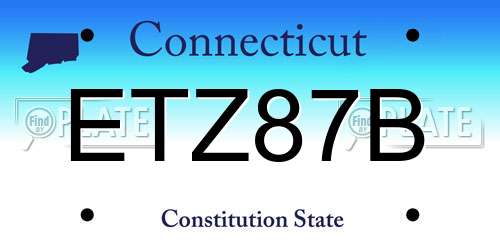 ETZ87B Connecticut License Plate