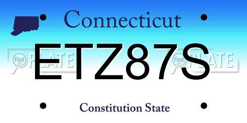 ETZ87S Connecticut License Plate