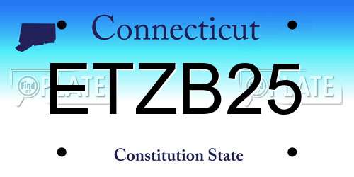 ETZB25 Connecticut License Plate