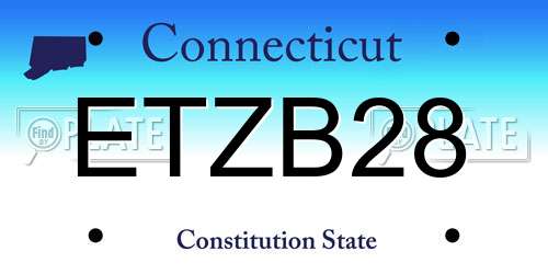 ETZB28 Connecticut License Plate