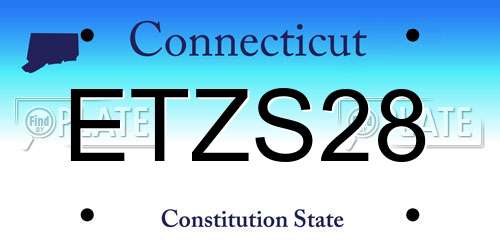 ETZS28 Connecticut License Plate
