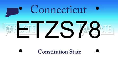 ETZS78 Connecticut License Plate