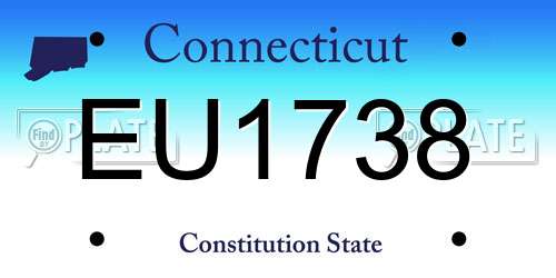 EU1738 Connecticut License Plate