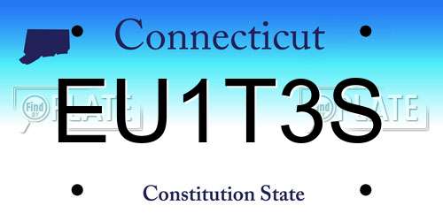 EU1T3S Connecticut License Plate