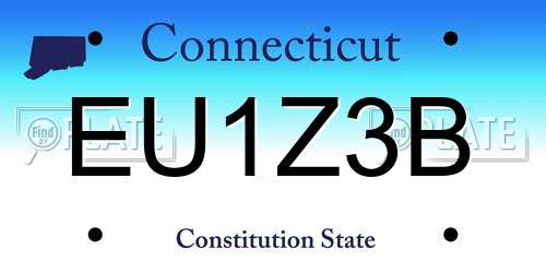 EU1Z3B Connecticut License Plate
