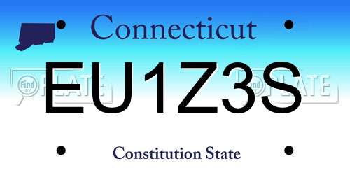 EU1Z3S Connecticut License Plate