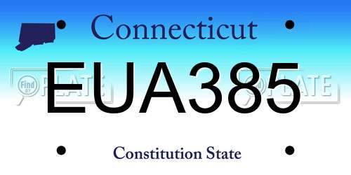 EUA385 Connecticut License Plate