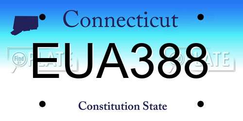 EUA388 Connecticut License Plate