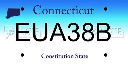 EUA38B Connecticut License Plate