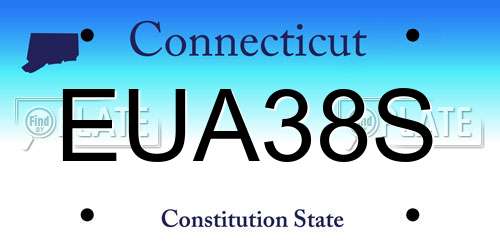 EUA38S Connecticut License Plate