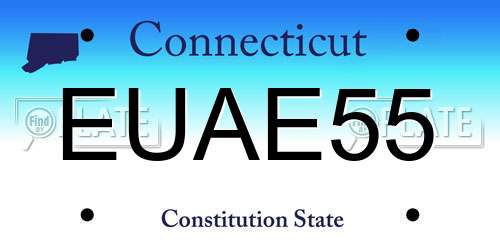 EUAE55 Connecticut License Plate