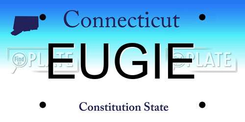 EUGIE Connecticut License Plate