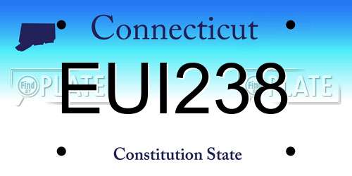 EUI238 Connecticut License Plate