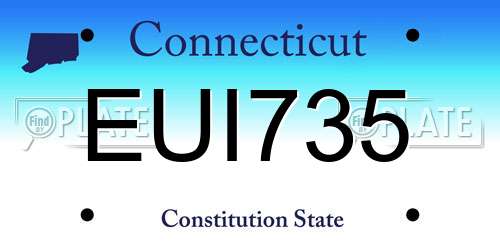 EUI735 Connecticut License Plate