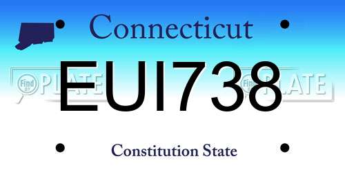 EUI738 Connecticut License Plate