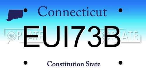 EUI73B Connecticut License Plate