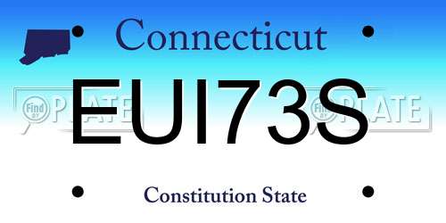 EUI73S Connecticut License Plate