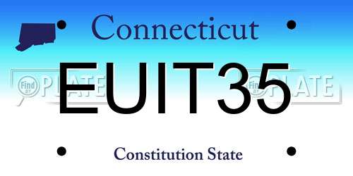 EUIT35 Connecticut License Plate